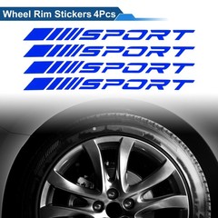 4 Pcs Square Wheel Rim Decal Stripe Reflective Wheel Decals Stickers Blue PET