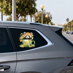 Animals in a Cup Stickers Vinyl Self-adhesive Personalized for Wall Car windows