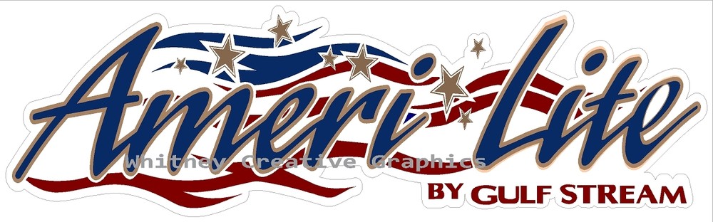 AMERILITE RV LOGO Lettering decal Graphic for RV MUlti Color letters 43″X13″