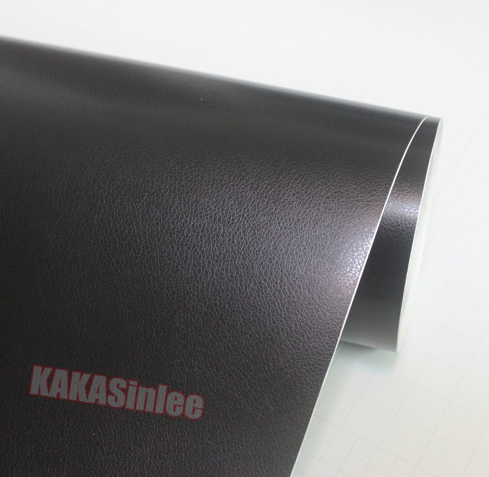 12″ W 3D Black Matte Leather Textured Vinyl Sticker Car Interior Wrap Strips AX