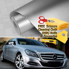 24″ x 60″ Satin Matte Chrome Metallic Silver Vinyl Film Wrap Sticker Bubble Free