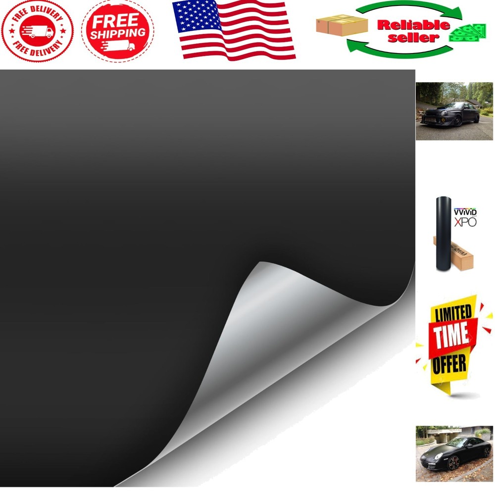 Easy Install Matte Black Adhesive Vinyl Wrap – 5ft x 1ft – Perfect for DIYers