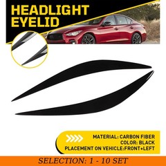 2-20X Headlight Eyelid Eyebrows Eye Lid Brow Gloss Black For Infiniti Q50 14-21