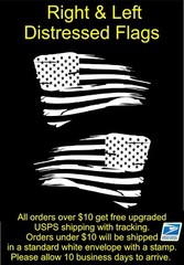 American Flag Distressed Right & Left Vinyl Decal Sticker 14 Colors 6yr vinyl