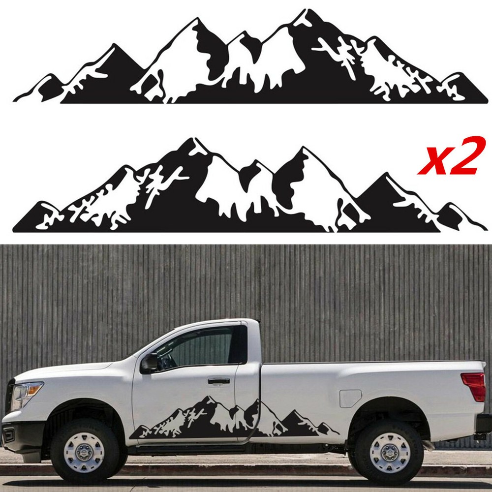 Mountain Sticker Body Side Decor For Car Pickup Truck Decal Self-adhesive 2Pcs