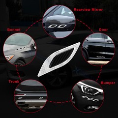 Set(6X) White 3D PVC Racing Strong Reflective Durable Sticker Decor For Car Body