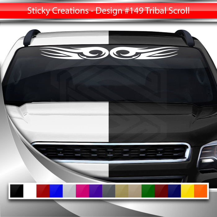 #149 TRIBAL SCROLL Decal Sticker Windshield Window Vinyl Graphic Design Car SUV
