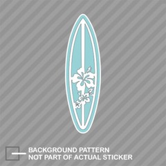 Light Blue Hibiscus Surfboard Sticker Decal Vinyl surf surfs up shaka