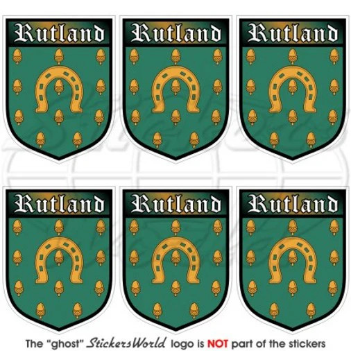 RUTLAND County Shield, England UK 40mm (1.6″) Vinyl Stickers Decals x6