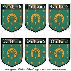 RUTLAND County Shield, England UK 40mm (1.6″) Vinyl Stickers Decals x6