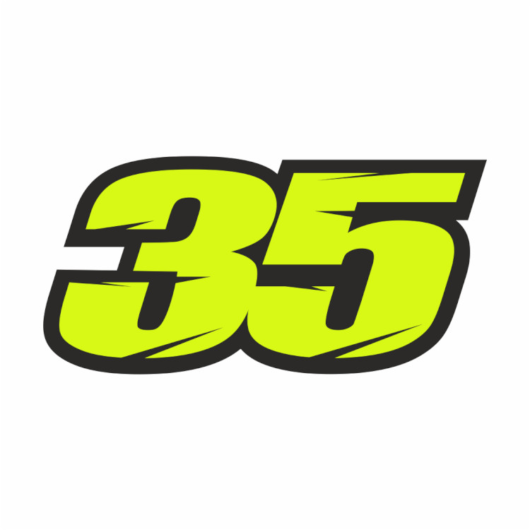 SW A Gloss Laminate sticker of the number 35 for rider Cal Crutchlow Large /1223