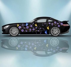 Floral and Fauna Full Side Car Decal, 60cm x 300cm – Botanical Vinyl Wrap Set