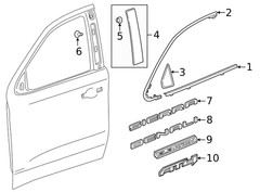 Genuine GM Front Passenger Side Door Window Frame Rear Applique 84945507