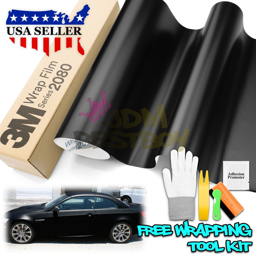 Genuine 3M 2080 Series S12 Satin Black Vinyl Wrap Car Sticker Film Bubble Free