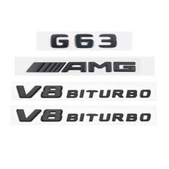 4pcs G63 AMG V8 BITURBO Matte Black Badge Emblem for Mercedes Benz W463 W464 G63