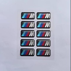 17MM X 9MM 3D ALLOY STEERING WHEEL M EMBLEM Decorative STICKER FOR BMW 10pcs