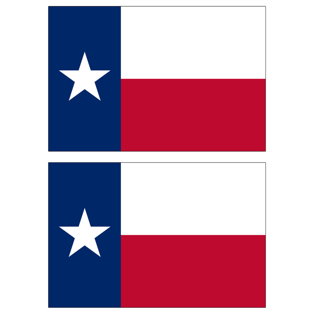 2x Texas State Flag Lone Star Stickers 3.25 x 5 inches Bumper Decals