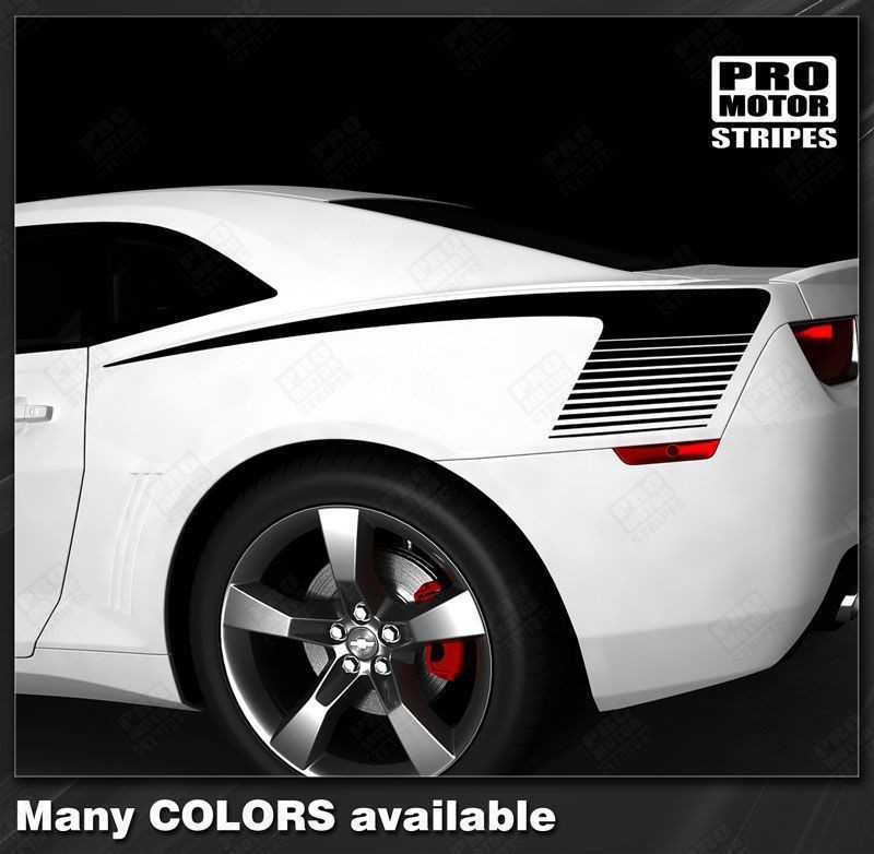 Chevrolet Camaro Rear Quarter Side Strobe Stripes Decals 2014 2015 Pro Motor