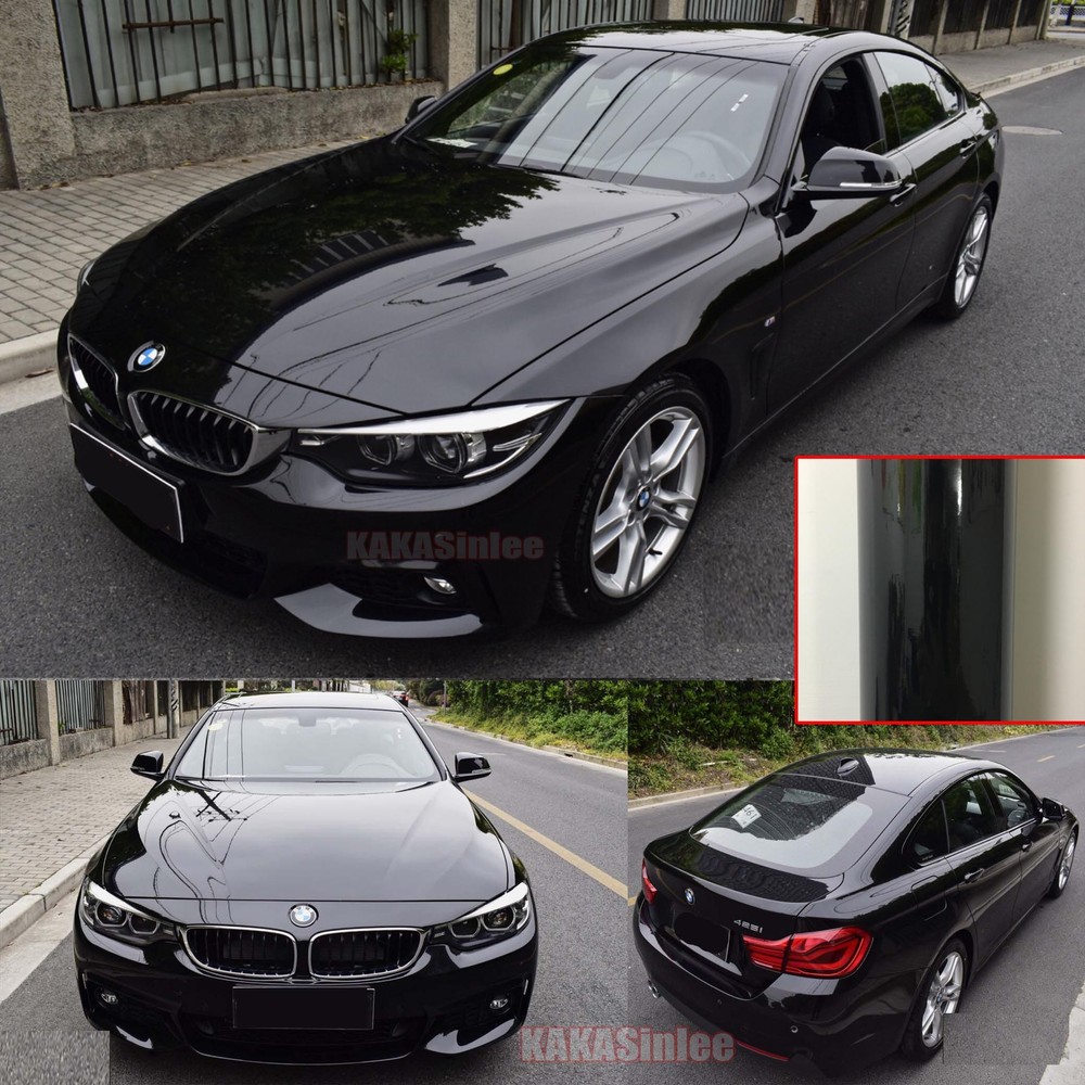 50FT X 5FT Car Wrap Black Flexible Glossy Paint Vinyl Film Sticker Air Free HDUS