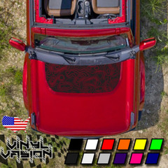 Topographical Map Hood Vinyl Decal Sticker For Ford Bronco 2021 2022 2023