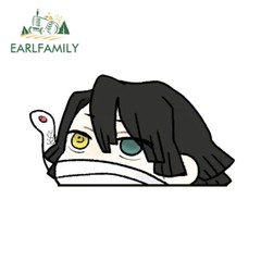 EARLFAMILY 5.1″ Demon Slayer Peeker Chibi Car Sticker Anime Windows Laptop Decor