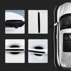 8Pcs Glossy Black Car Door Handle Bowl Anti-scratch Sticker Protector Cover