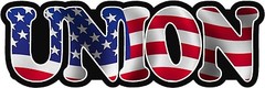Union Local American US USA Waving Flag Vinyl Hard Hart Sticker Decal VAR
