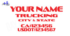 TRUCK DOOR DECALS CUSTOM TEXT MODERN STYLE /ONE COLOR OUTDOOR VINYL X2