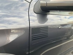 Pair Matte Black American Flag Vinyl Stickers, Thin Red Line, Fire Fighter
