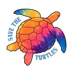 Save The Turtles Sticker (2 inch) Rainbow Hawaii Design Hawaiian Beach Ocean