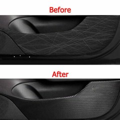 4x Door Panle Protector Anti Kick Scratch Cover Scuff Trim Sticker Carbon Fiber