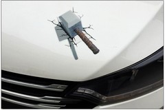 3D Car Stickers Ripped Metal Creative Stickers Vinyl Waterproof Car Bumper Stick