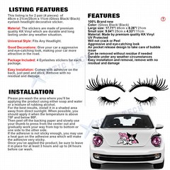 2Pair Car Black Eyelashes Decoration Decal For Headlight Fog Light Sticker Badge