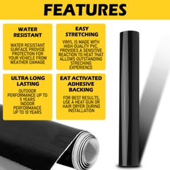 Gloss Black Wrap Vinyl Film Car Interior Wrap Stickers Auto Accessories w/ tools