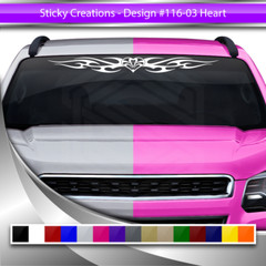 116-03 HEART Windshield Decal Window Sticker Vinyl Graphic Tribal Heart Car SUV