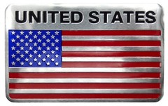 ALUMINUM United States US Flag Decal Sticker Car, Motorcycle, Patriotic