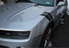 4pcs Matte Black Universal Car Hood Fender Racing Stripe Hash Mark Vinyl Decal