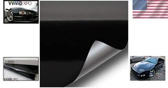 Durable Gloss Black Vinyl Adhesive Film 24x12in – No Mess, Easy Installation