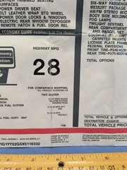 1999 Corvette Manufacturer’s Retail Window Sticker OEM ORIGINAL Chevrolet