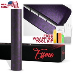 ESSMO PET Marble Forged Matte Carbon Fiber Royal Purple Car Vehicle Vinyl Wrap