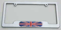 Great Britain Chrome License Plate Frame 3D Emblem