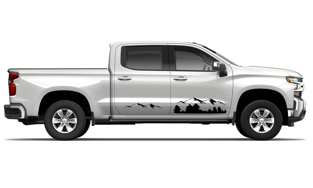 Door mountain graphics stickers decal compatible with Chevrolet Silverado
