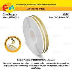 MATTE GOLD 1/2″ 12mm Double Lines STRIPE Car Streamline TAPE Decal Vinyl Sticker