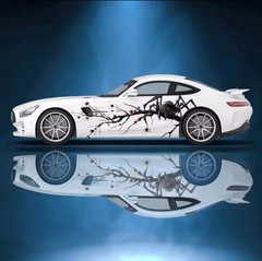 Spider Car Decal; Custom Sport Car Show Decal; Both Sides Universal Fit