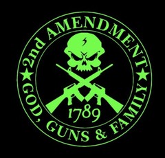 Guns god family gun owners decal window sticker political 2nd 1789 USA Nra