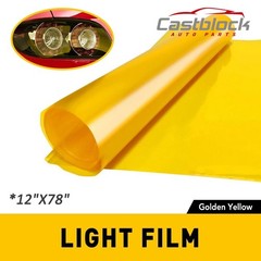 12″x78″ yellow Glass Fit Headlight Taillight Lens Vinyl Wrap Film