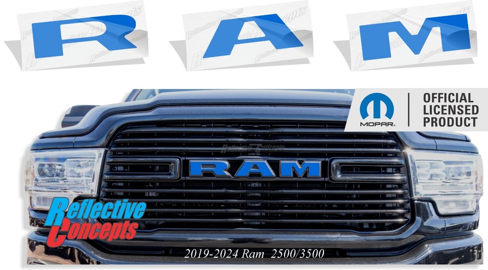RAM Grille Emblem Overlay Decal Sticker – Fits 2019-2024 Ram 2500 3500
