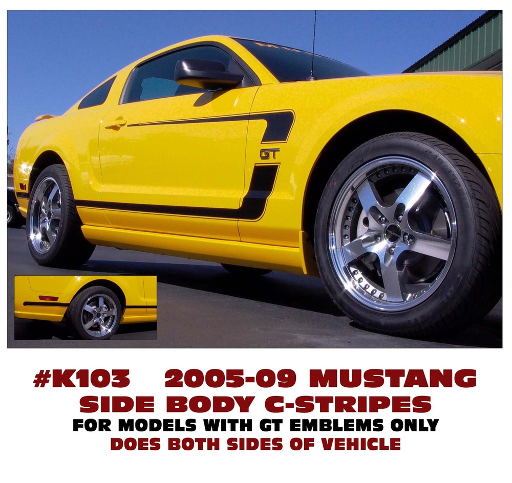 K103 2005-09 FORD MUSTANG – BOSS STYLE – REVERSE C-STRIPE KIT – FACTORY LOOK