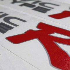Civic Type R Silver Base Decal Badge Sticker Set for BLACK EK9 JDM EK CTR Hatch