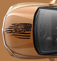DON’T TREAD ON ME USA Flag Rattle Snake Hood/Door vinyl Decal Fits Chevy Blazer